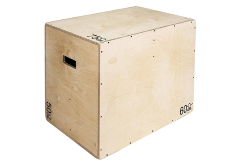 Skrzynia plyometryczna UNDERFIT 75 x 60 x 50 cm drewniana