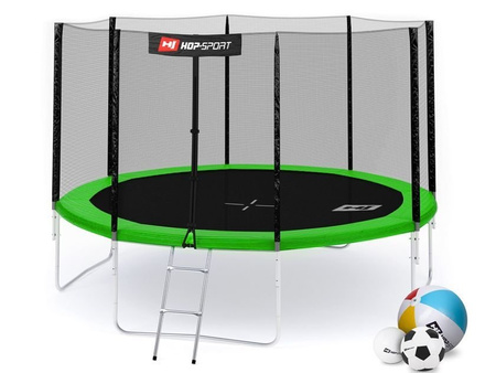 Trampolina ogrodowa 12ft (366cm) z siatką ochronną zewnętrzną - 4 nogi