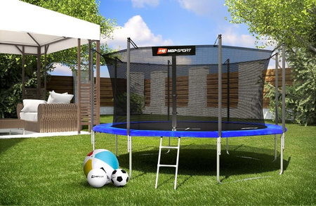 Trampolina ogrodowa 14ft (427cm) z siatką wewnętrzną Hop-Sport - 4 nogi