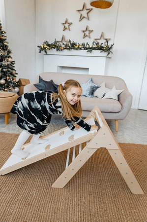 Domowy plac zabaw trójkąt Pikler Montessori błękitny Moon LunaToys